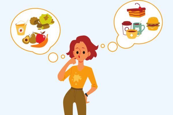 Jaka dieta przy SIBO – część 1. Dieta Low FODMAP. kobieta wybiera produkty, które ma zjeść
