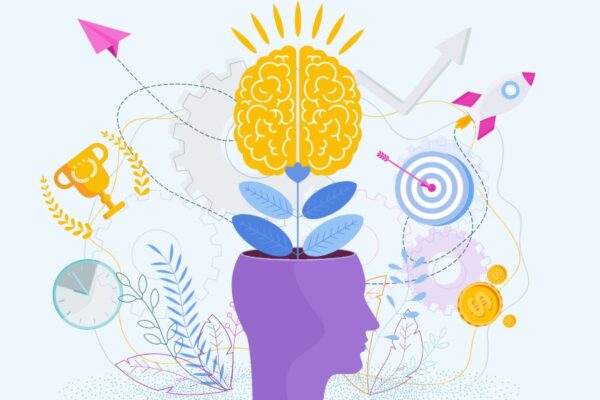 SIBO – objawy neurologiczne, o których lekarz ci nie powie i co zrobić, aby im zapobiec. rysunek mózgu wyrastającego z głowy